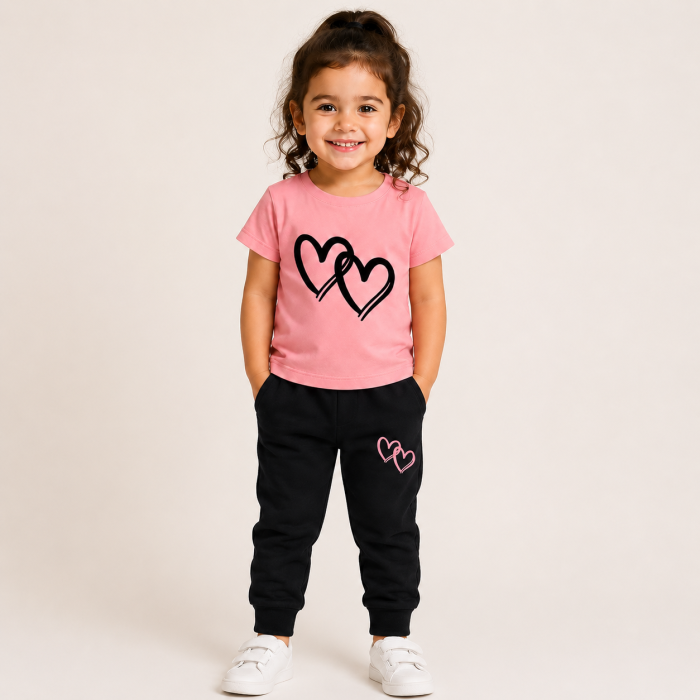 Heart Bloom Girls Co-Ord Set